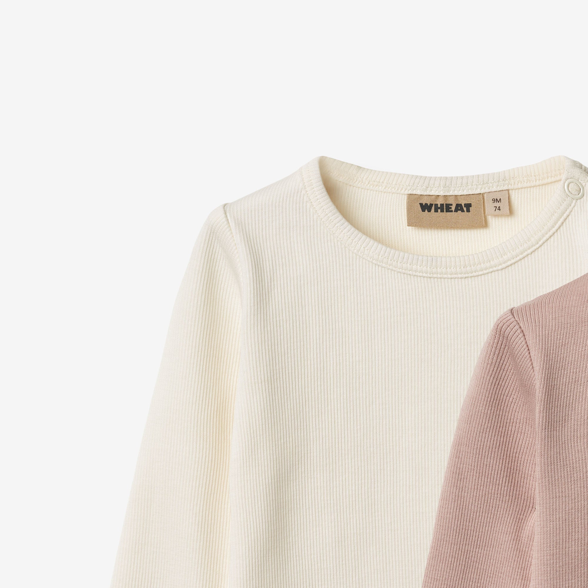 Sæt af 2 Langærmet Rib T-shirts Ida - rose powder