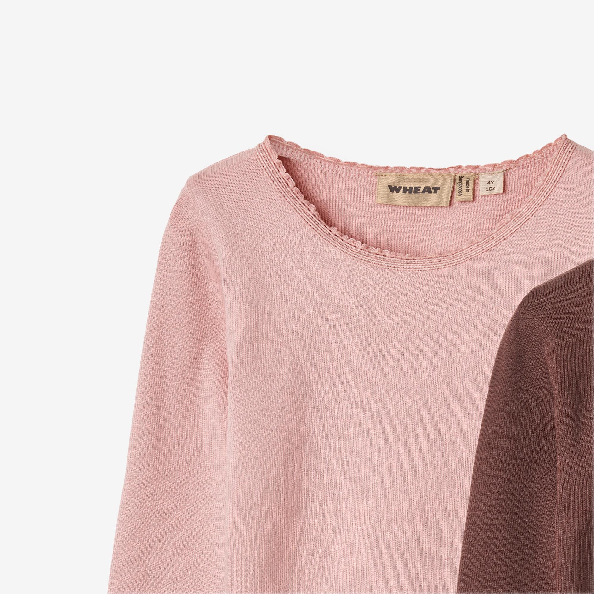 2-pak Langærmet Rib T-shirts Reese - rose frost eggplant