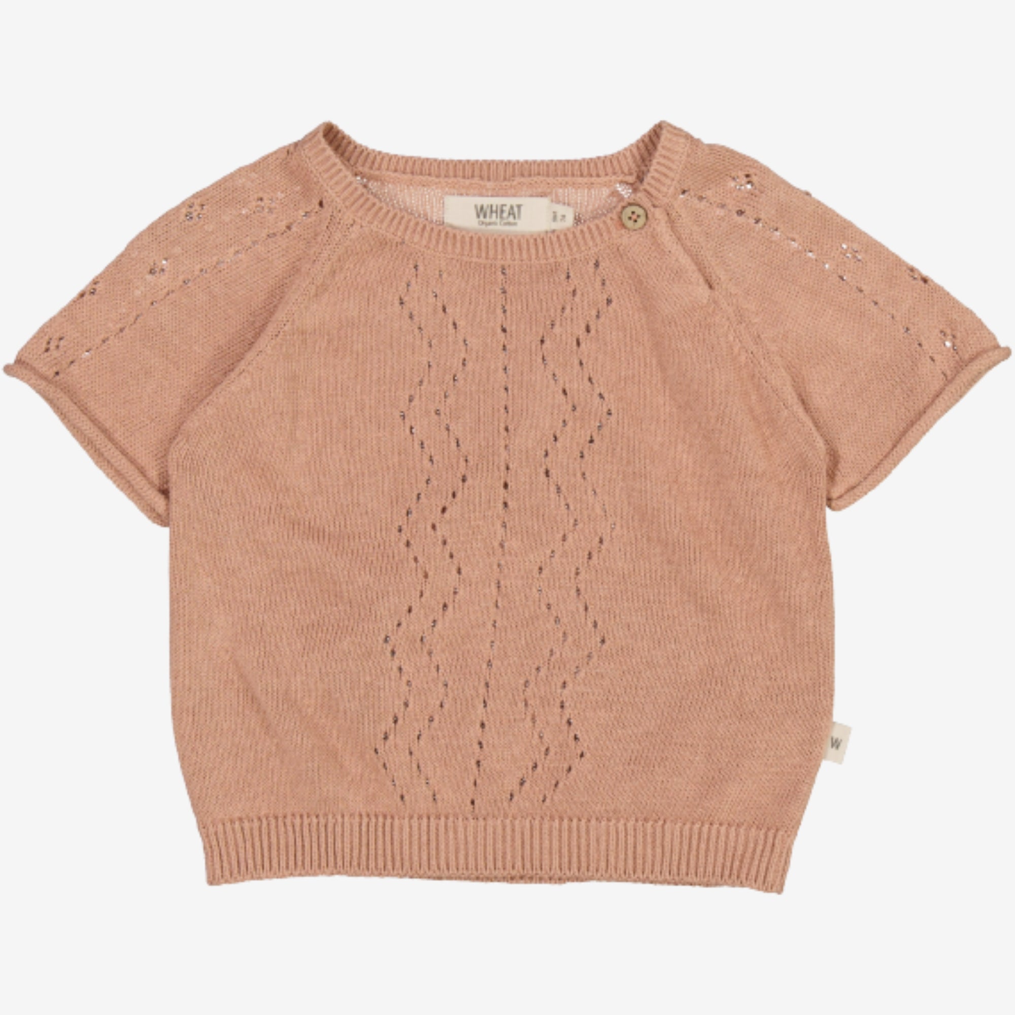 Wheat Main  Strik T-shirt Bella | Baby Knitted Tops 2031 rose dawn