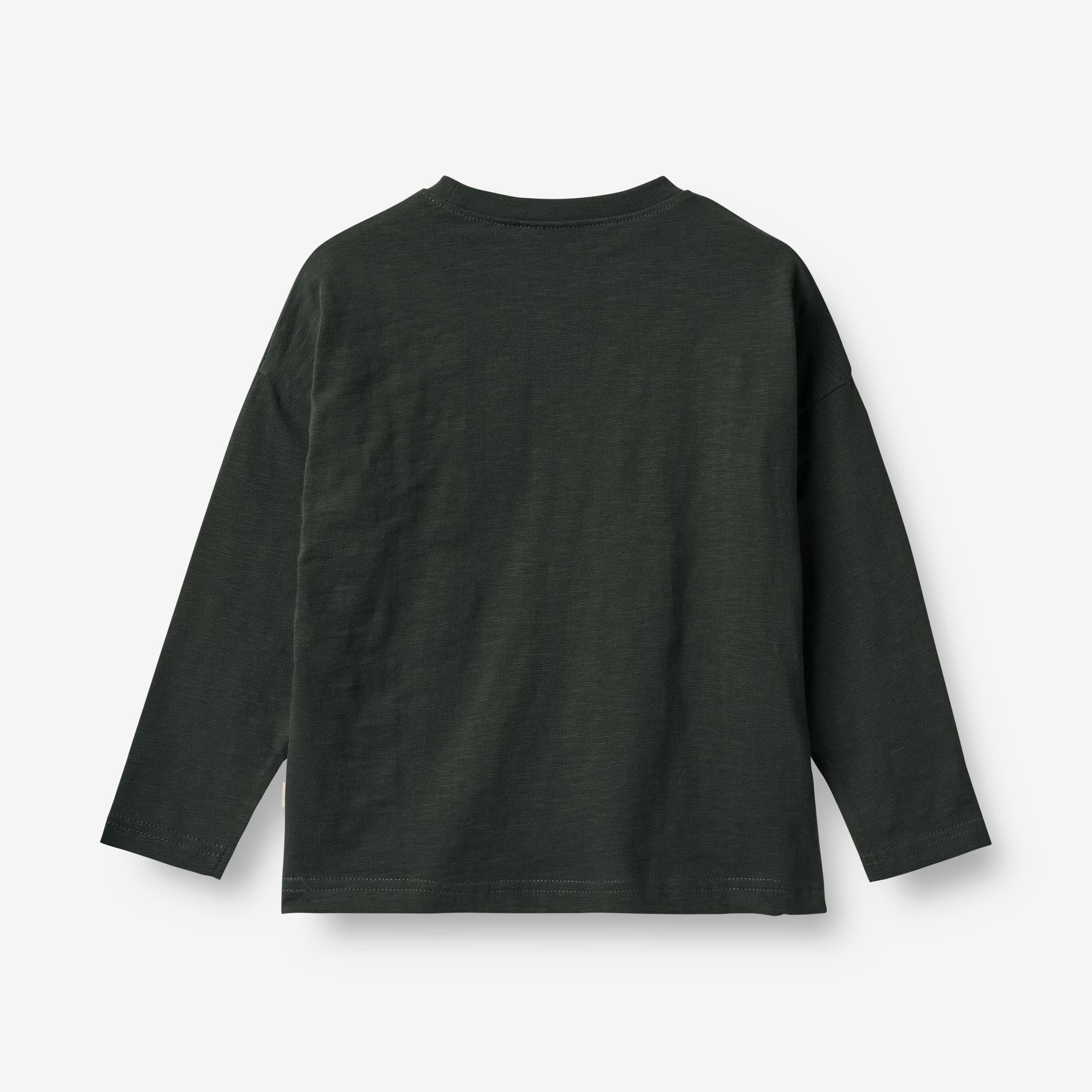 Langærmert T-Shirt Broderet Dådyr - black coal