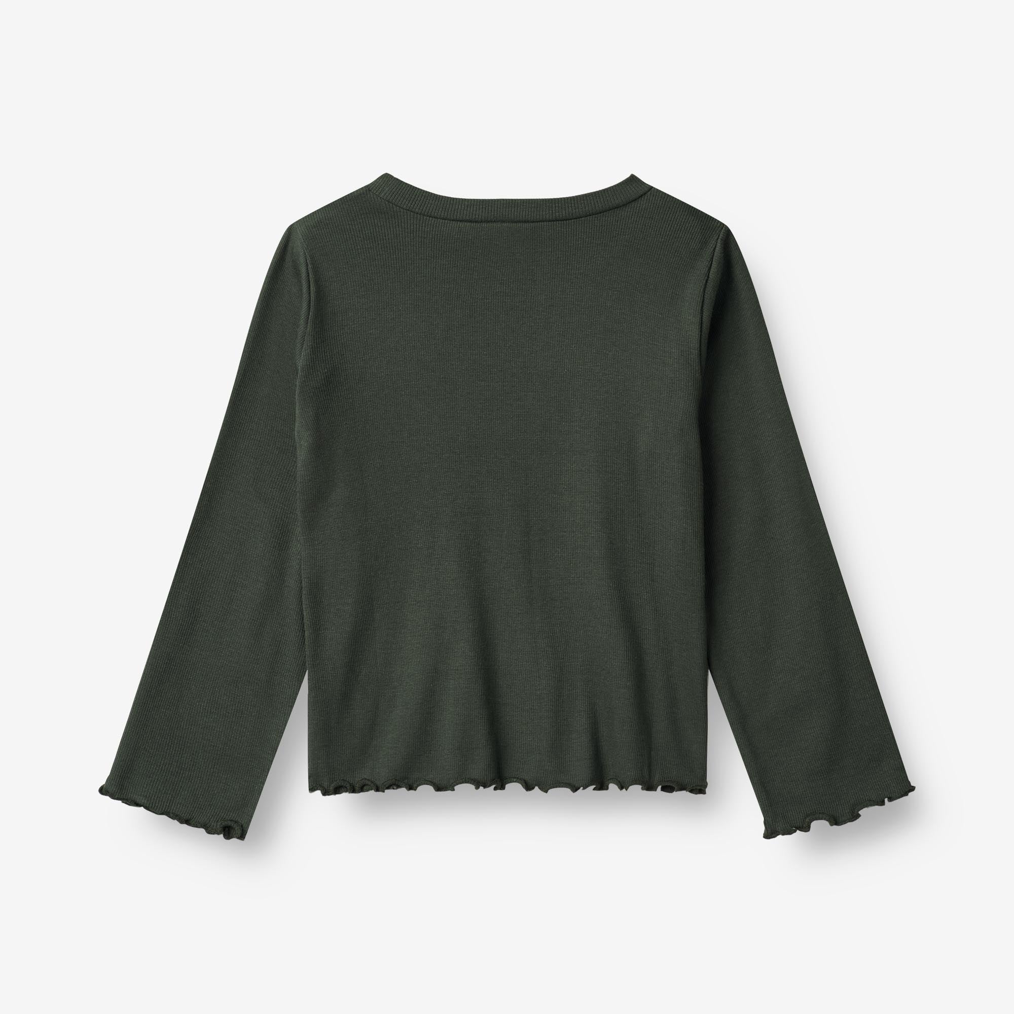 Langærmet Rib T-shirt Else - black coal