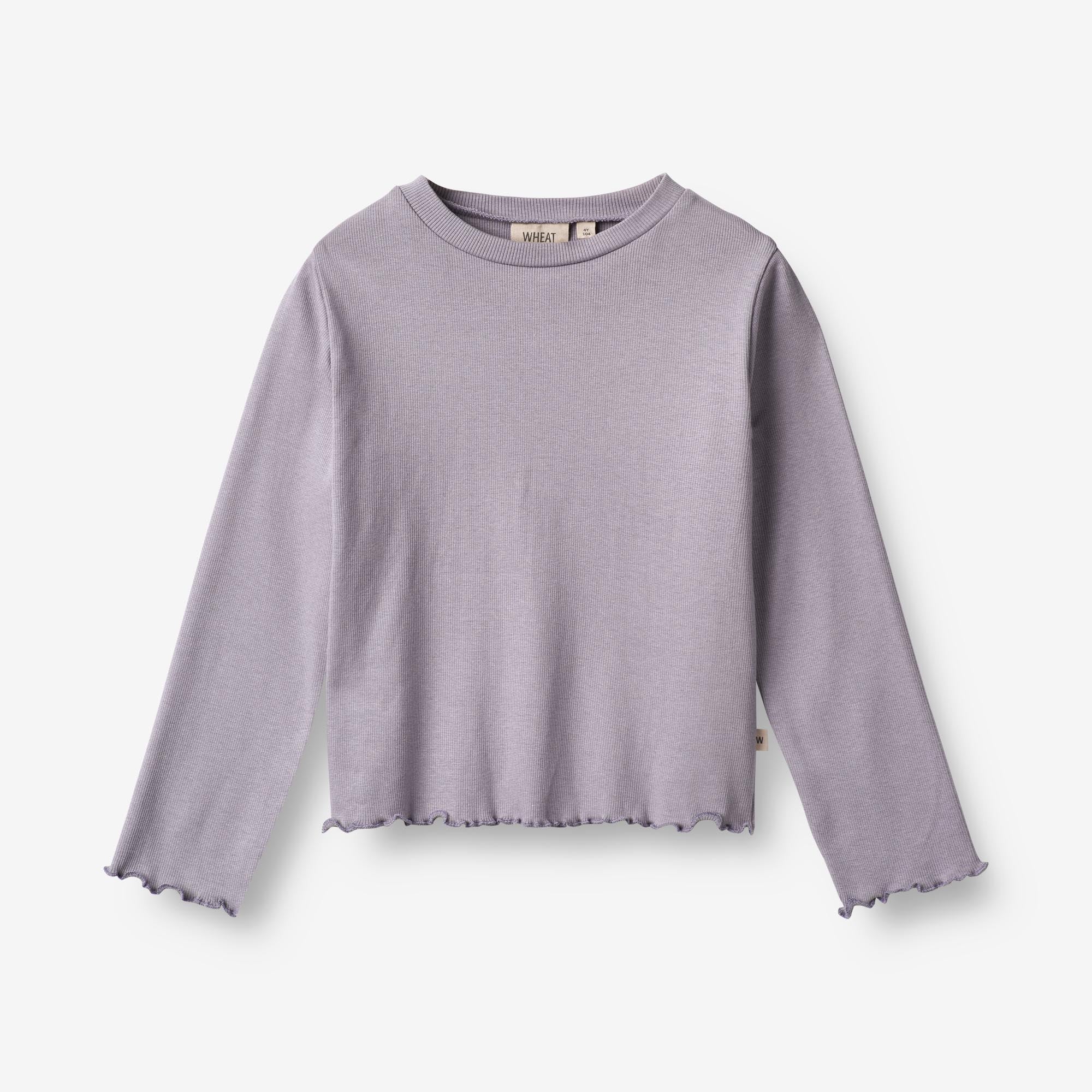 Wheat Main  Langærmet Rib T-shirt Else Jersey Tops and T-Shirts 1346 lavender