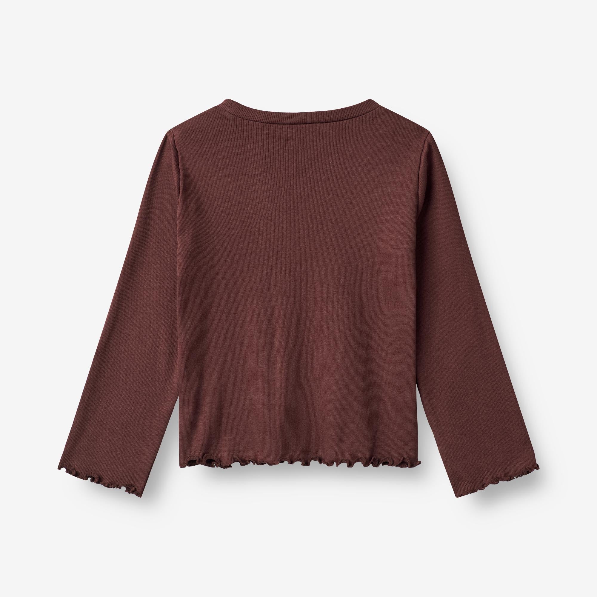 Langærmet Rib T-shirt Else - aubergine