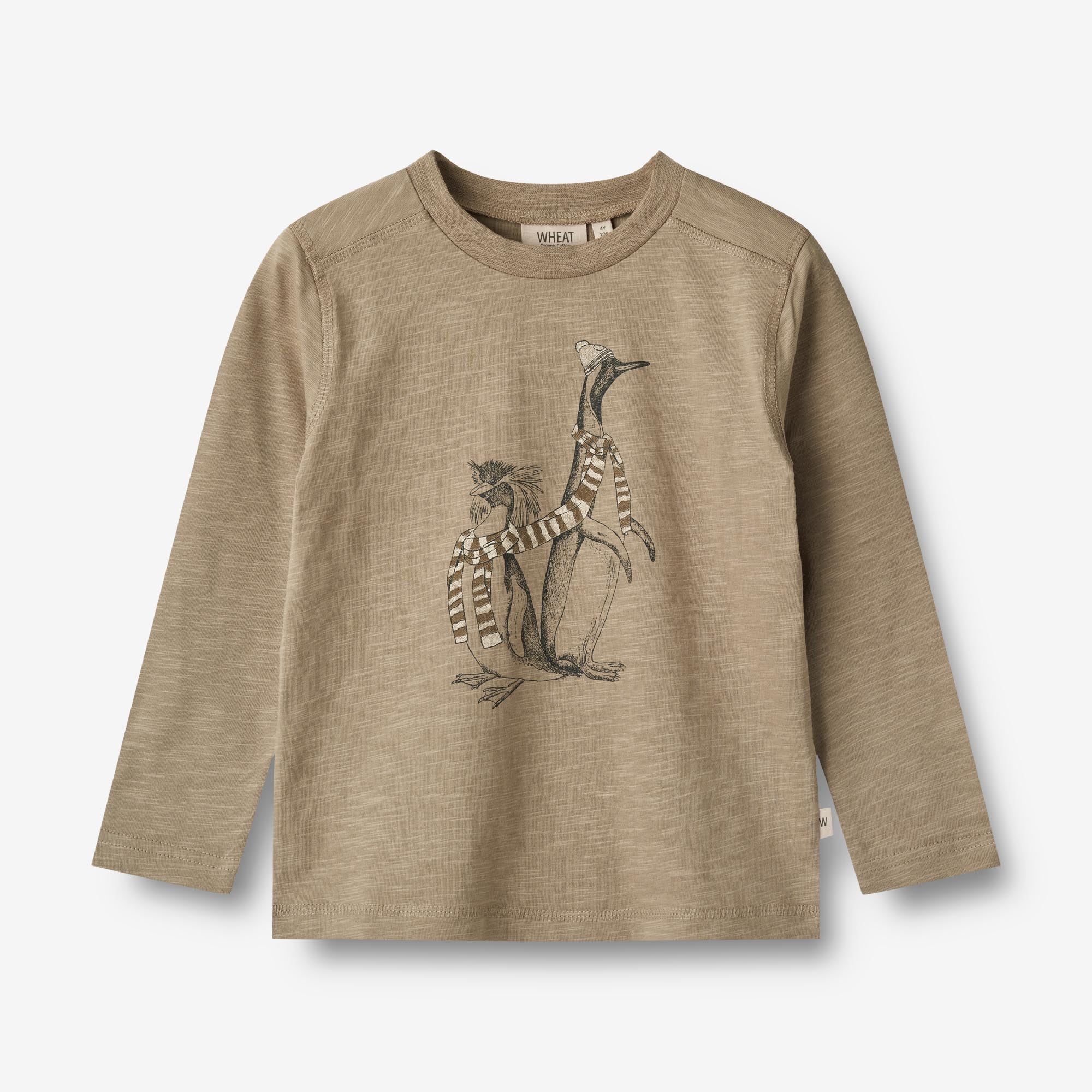 Wheat Main  Langærmet T-shirt Pingviner Jersey Tops and T-Shirts 3239 beige stone