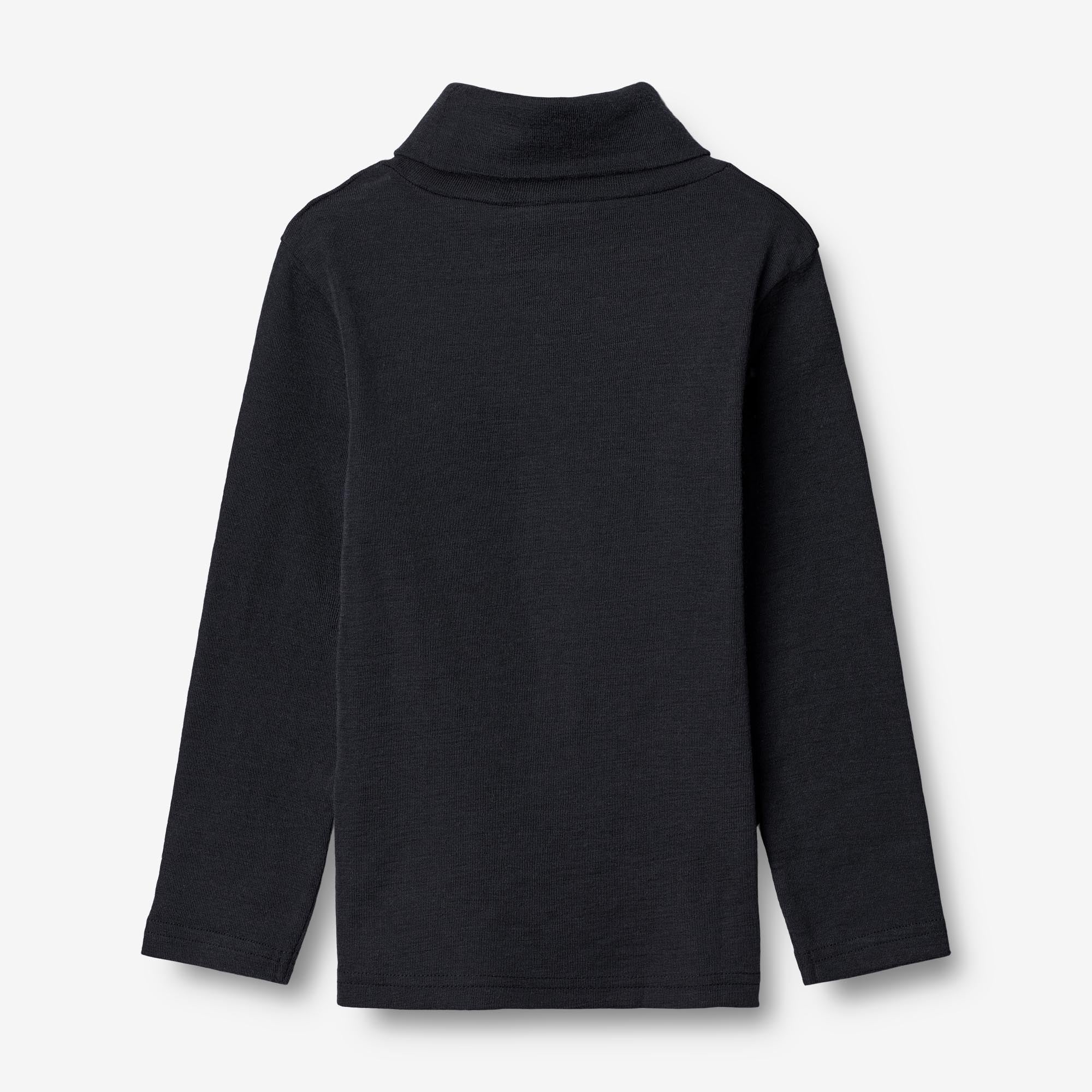 Langærmet Uld Rullekrave - navy
