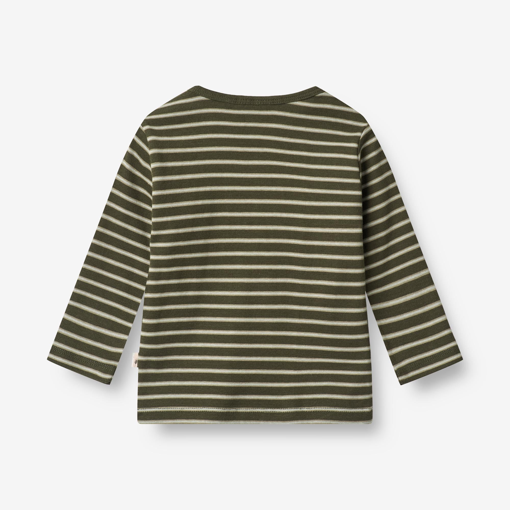 Langærmet T-shirt Stig | Baby - dark green stripe