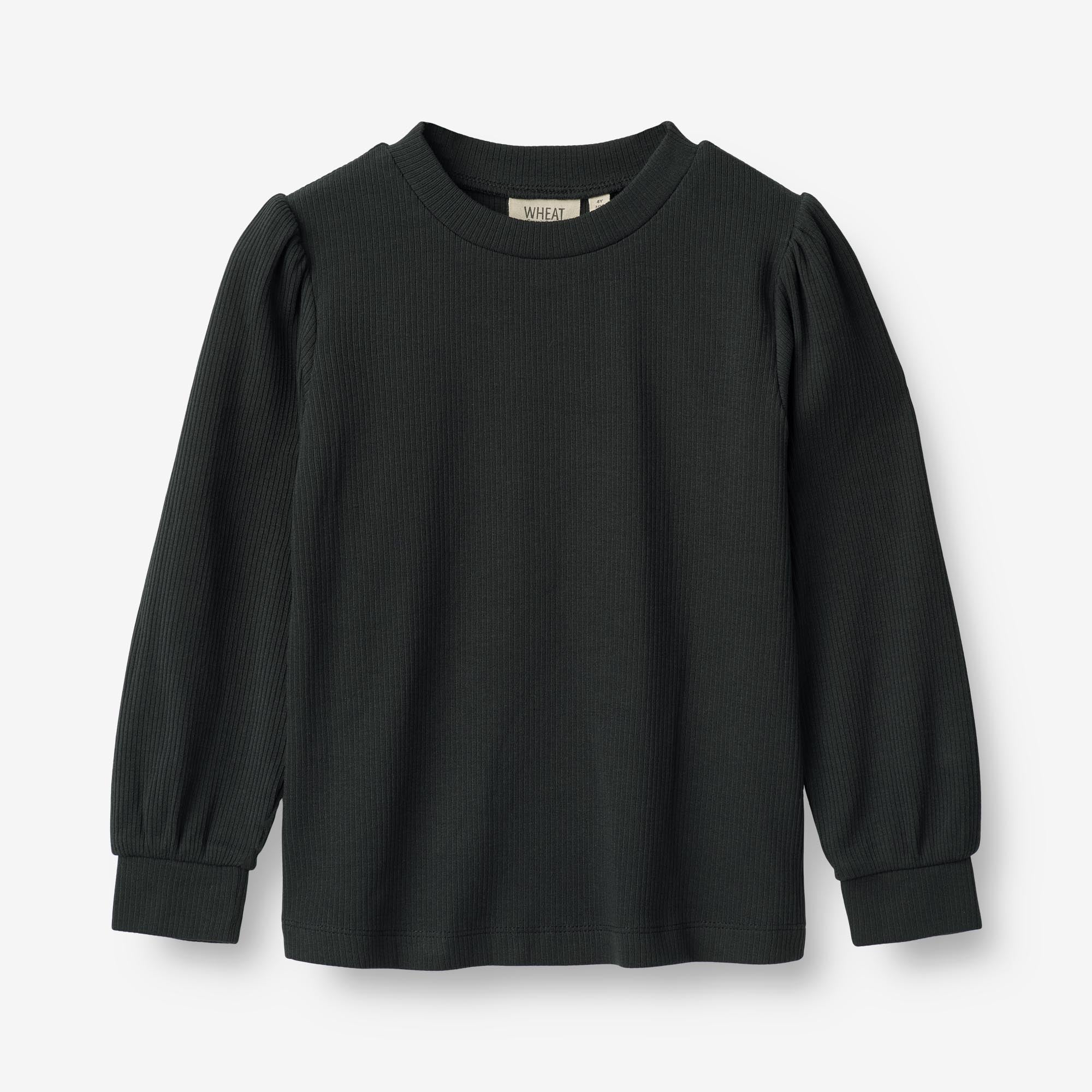 Wheat Main  Langærmet Rib T-shirt Vela Jersey Tops and T-Shirts 1432 navy