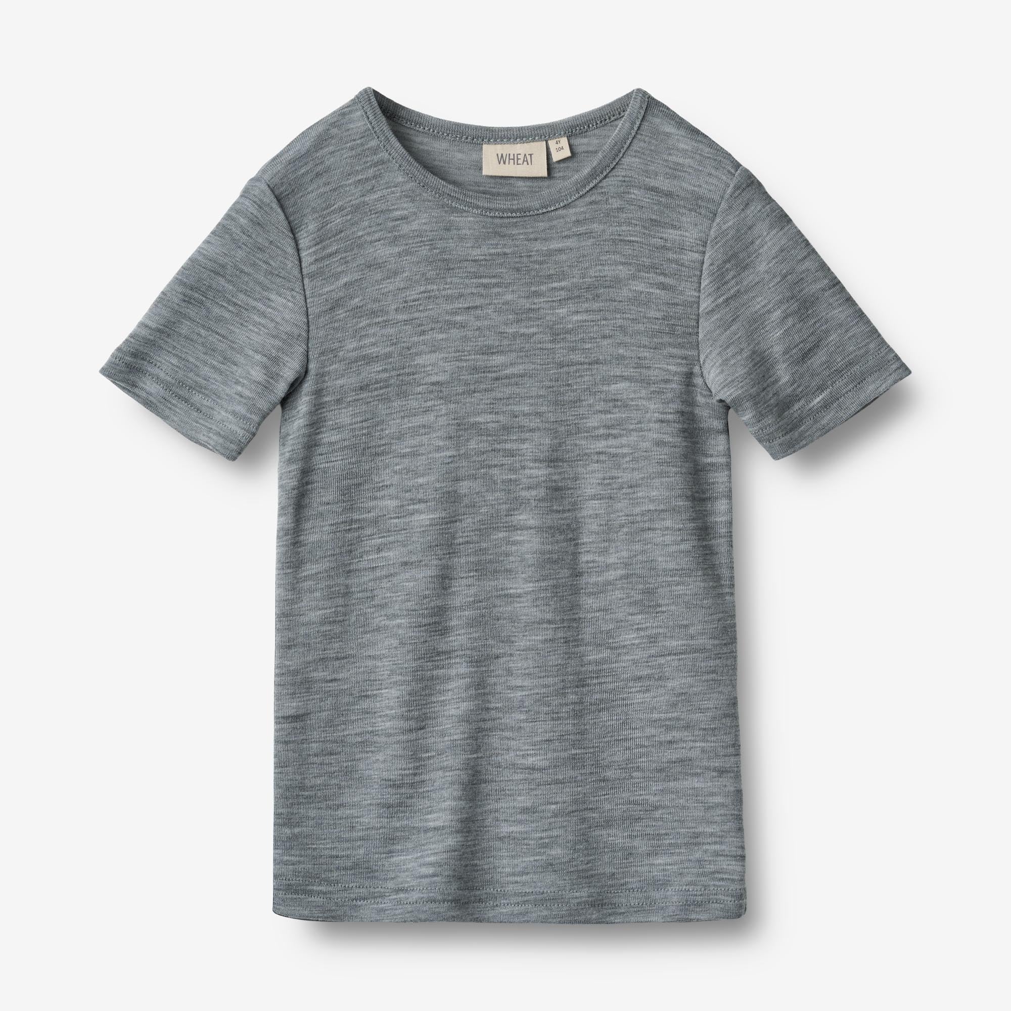 Wheat Wool Kortærmet Uld T-shirt Seo Jersey Tops and T-Shirts 0224 melange grey