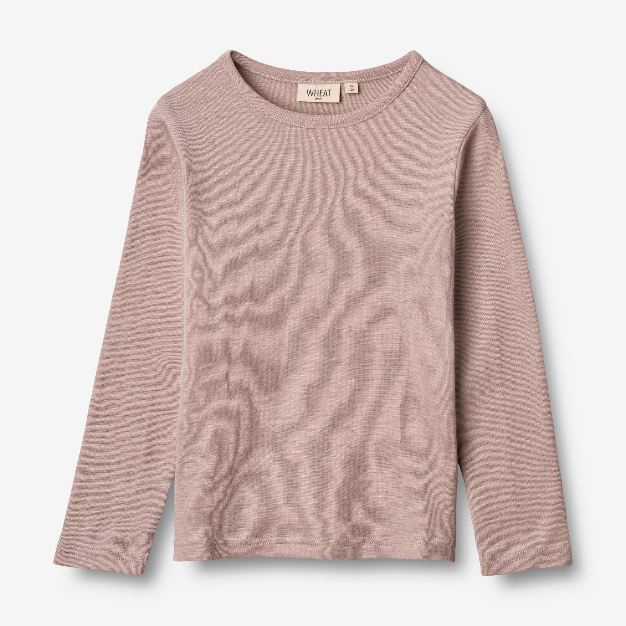Wheat Wool  Langærmet Uld T-shirt Jersey Tops and T-Shirts 2086 dark powder 