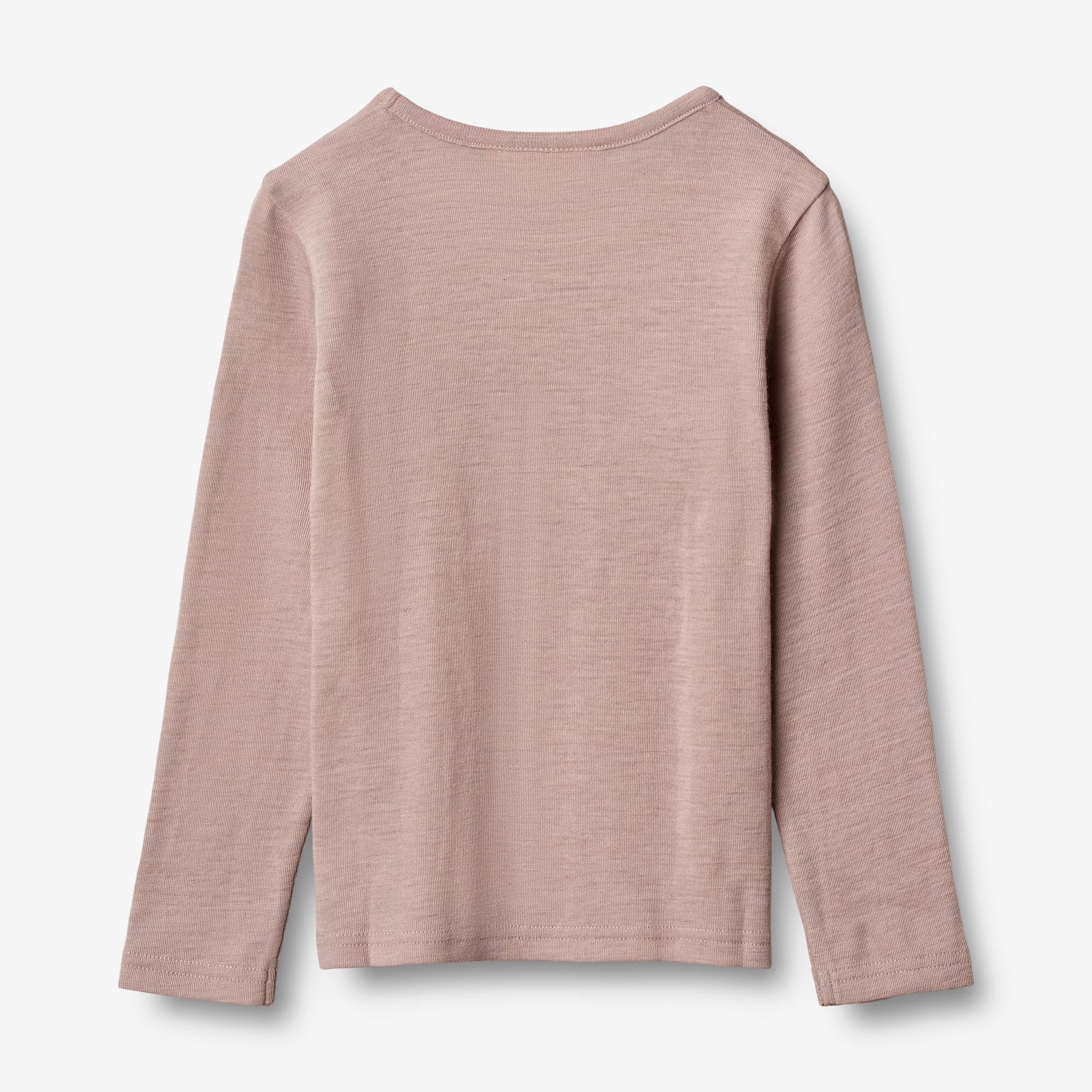 Langærmet Uld T-shirt - dark powder