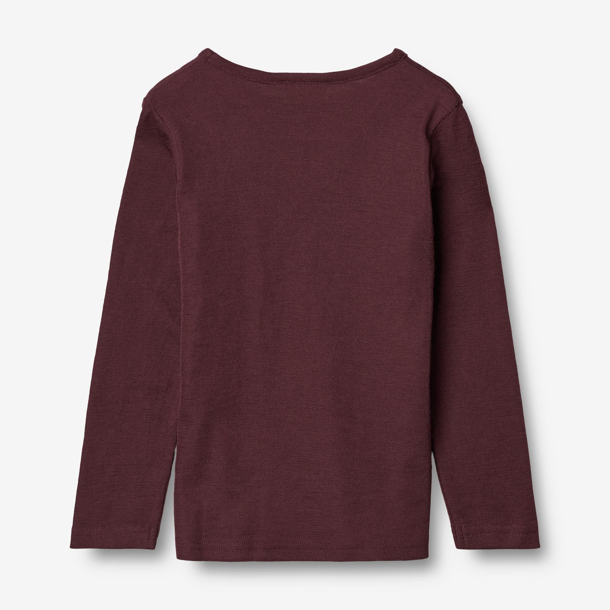 Langærmet Uld T-shirt - aubergine