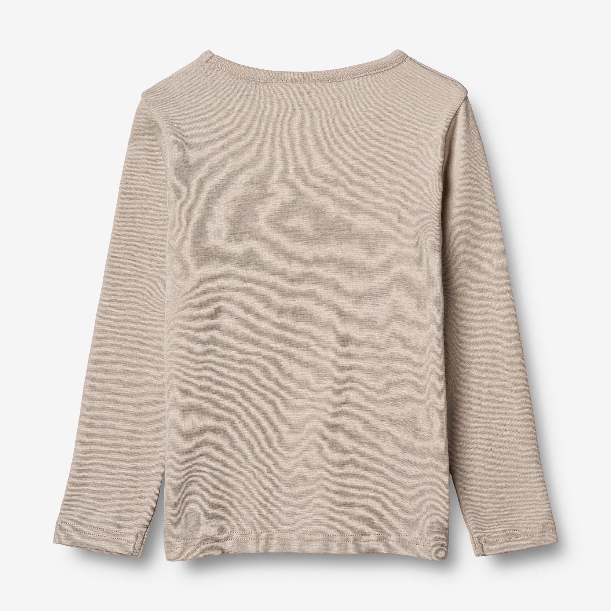 Langærmet Uld T-shirt - soft beige
