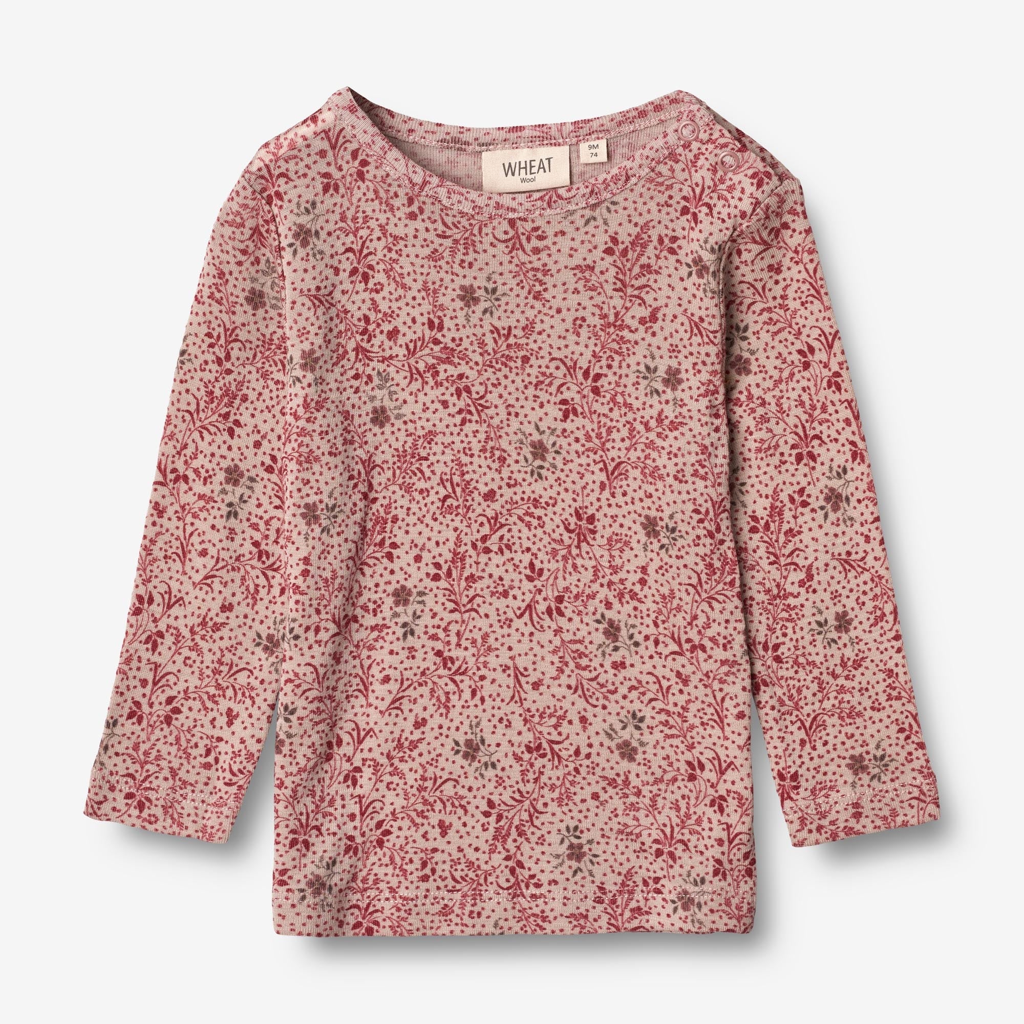 Wheat Wool  Langærmet Uld T-shirt | Baby Jersey Tops and T-Shirts 2392 cherry flowers